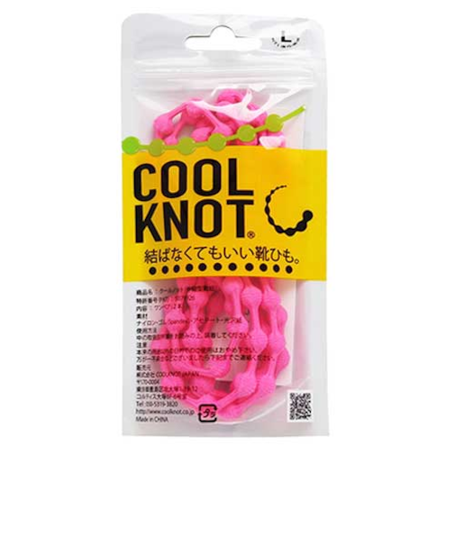 クールノット　結ばなくてもいい靴ひも　Lサイズ　ピンク