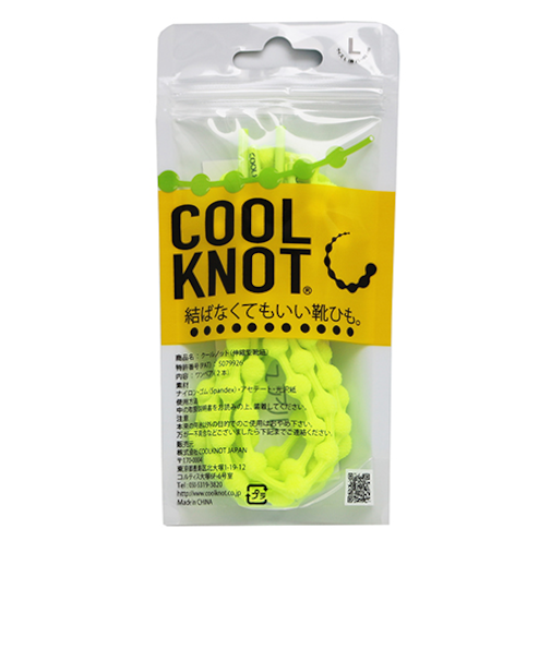 クールノット　結ばなくてもいい靴ひも　Lサイズ　ネオンイエロー