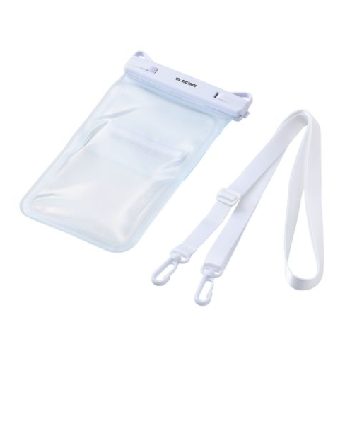 エレコム（ELECOM）　スマートフォン用防水ケース　IPX8　2ポケットタイプ　P-WPS2P05WH　ホワイト