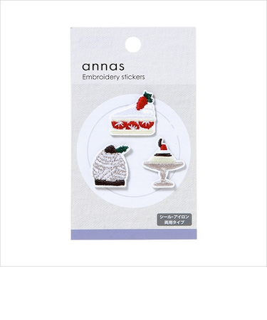 学研ステイフル　アンナス（annas）　刺繍ワッペンシール　AM06066　ケーキ