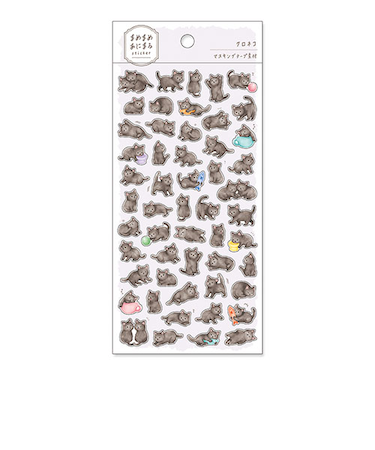 マインドウェイブ　まめまめあにまるステッカー　81228　クロネコ