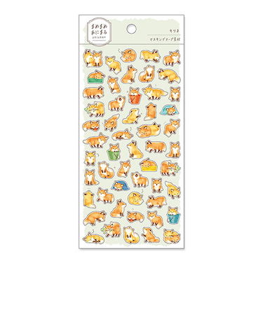 マインドウェイブ　まめまめあにまるステッカー　81229　キツネ