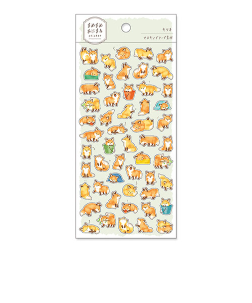 マインドウェイブ　まめまめあにまるステッカー　81229　キツネ