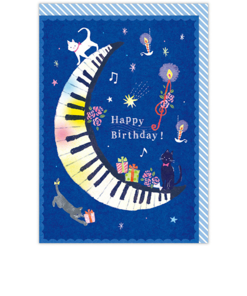 ホールマーク（Hallmark）　グリーティングカード　誕生お祝い　オルゴール　814960　猫と月2