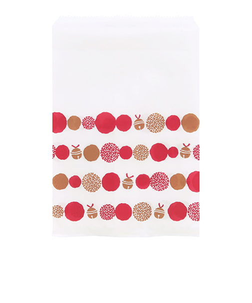 インディゴ　PP591　平袋　M　鈴ならべ　赤／金　10枚入