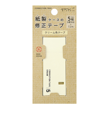 ミドリ（MIDORI）　紙製修正テープ　5mm　35500006　クリーム