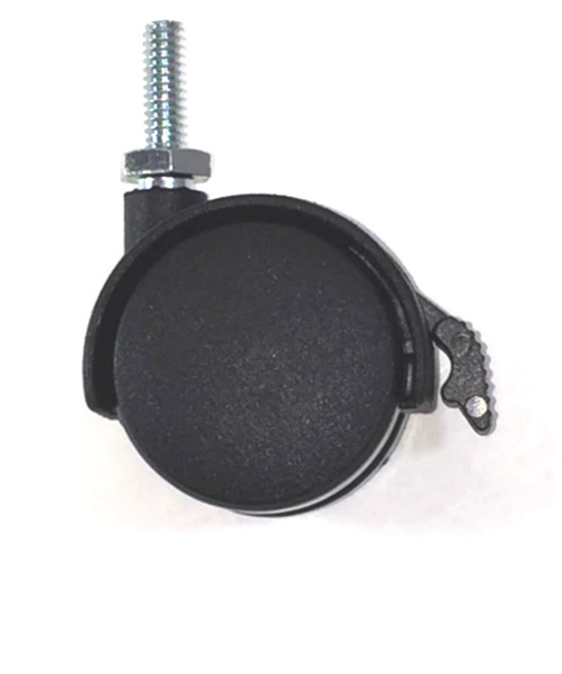 八幡ねじ　双輪キャスターネジ　W1／4　ストッパー付　黒