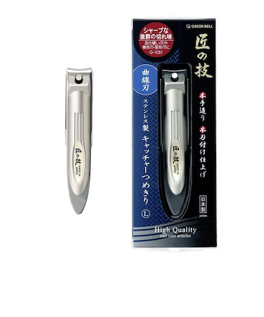 グリーンベル　匠の技　ステンレス製キャッチャー爪切り　L曲線刃　G-1031