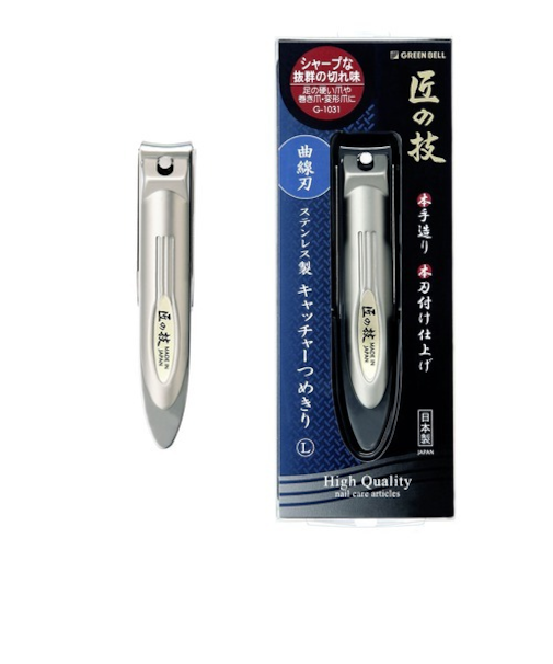 グリーンベル　匠の技　ステンレス製キャッチャー爪切り　L曲線刃　G-1031