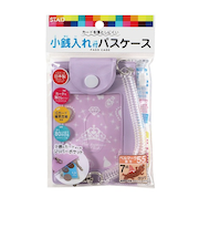 クツワ　小銭入れ付パスケース　TR122　パープル