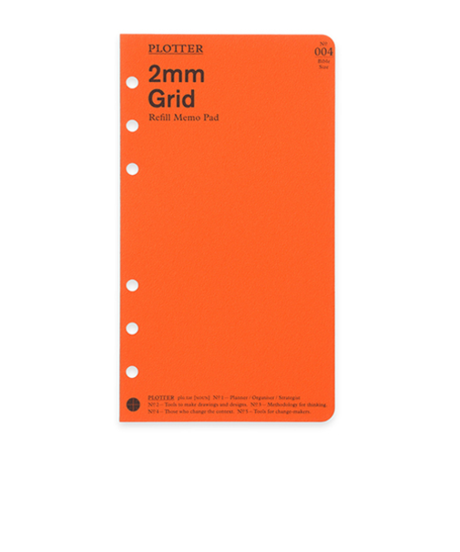 プロッター（PLOTTER）　リフィルメモパッド　2mm方眼　バイブルサイズ　77716419　80枚