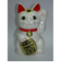 招き猫　左手　白　4号