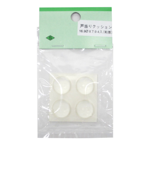 戸当りクッション　粘着シート付　16×7.9mm　4個入
