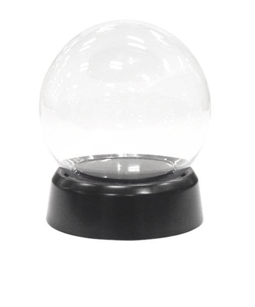 スノードーム　ネジ式黒台座プラ　L　スノードームキット