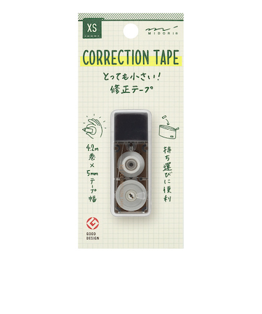ミドリ（MIDORI）　XS　修正テープ　黒A　35514