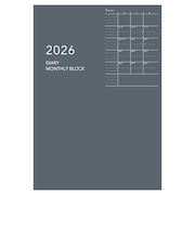 【2026年1月始まり】　ダイゴー　Appoint　ノートシリーズ　A5　マンスリーブロック　E8150　グレー　月曜始まり