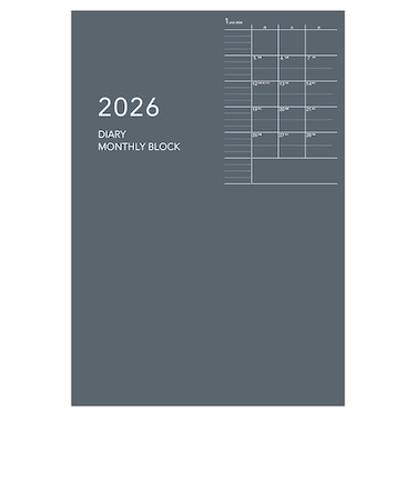 【2026年1月始まり】　ダイゴー　Appoint　ノートシリーズ　A5　マンスリーブロック　E8150　グレー　月曜始まり
