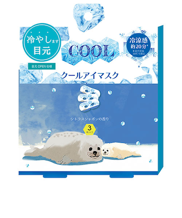 【お買い得】　ほんやら堂　ながらクールアイマスク　あざらし　3枚入