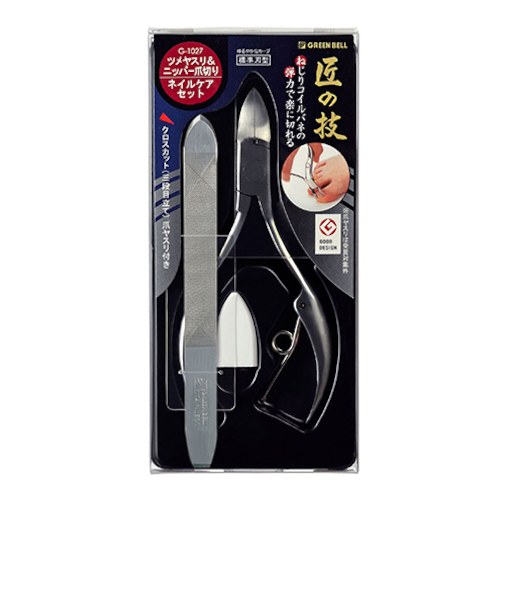 ツメヤスリ＆ニッパー爪きり　ネイルケアセット　G－1027