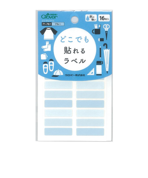 クロバー（Clover）　どこでもラベル　71－761　ブルー　16枚入り