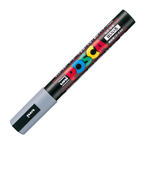 三菱鉛筆　ポスカ　中字丸芯　PC－5M　灰