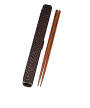 ハコヤ（HAKOYA）　あじろ箸箱セット　23cm　33052　溜