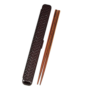 ハコヤ（HAKOYA）　あじろ箸箱セット　23cm　33052　溜