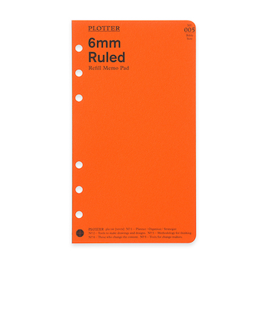 プロッター（PLOTTER）　リフィルメモパッド　6mm罫線　バイブルサイズ　77716423　80枚