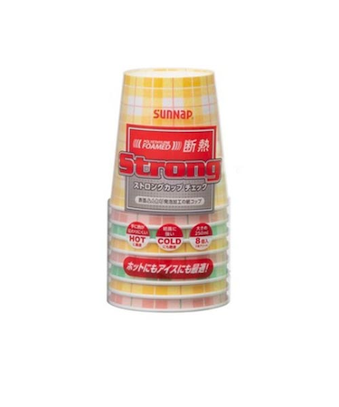 サンナップ（SUNNAP）　ストロングカップ　チェック　250mL　8個入