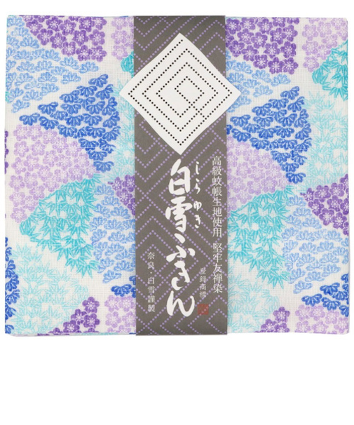 白雪　白雪友禅ふきん　松竹梅　ブルー