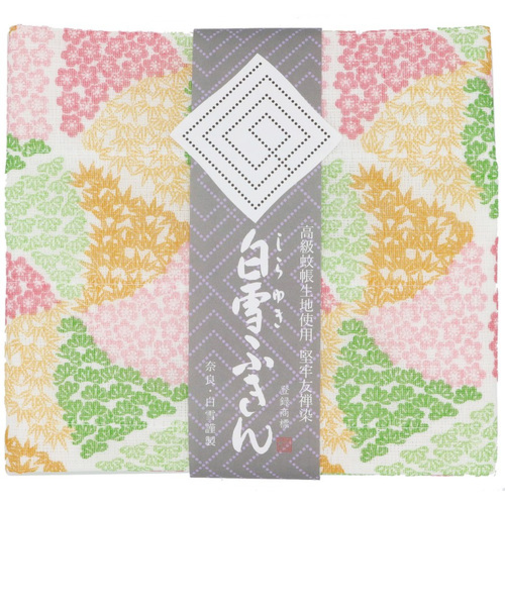 白雪　白雪友禅ふきん　松竹梅　ピンク