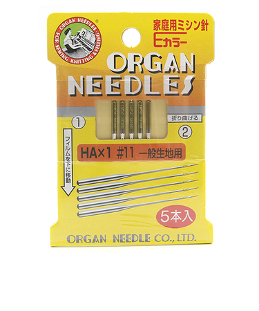 オルガン　ミシン針　一般生地用　＃11　5本入