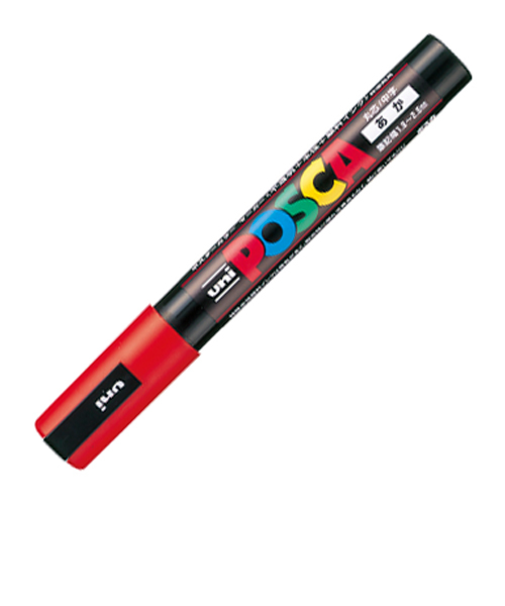 三菱鉛筆　ポスカ　中字丸芯　PC－5M　赤