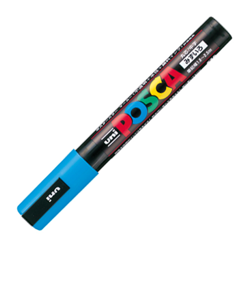 三菱鉛筆　ポスカ　中字丸芯　PC－5M　水色
