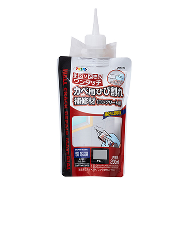 アサヒペン　ワンタッチ　カベ用ひび割れ補修材　コンクリート用　200mL　グレー