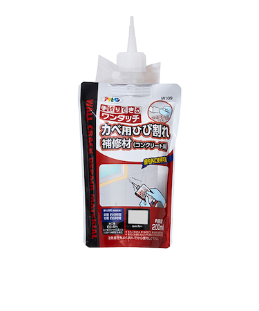 アサヒペン　ワンタッチ　カベ用ひび割れ補修材　コンクリート用　200mL　ライトグレー