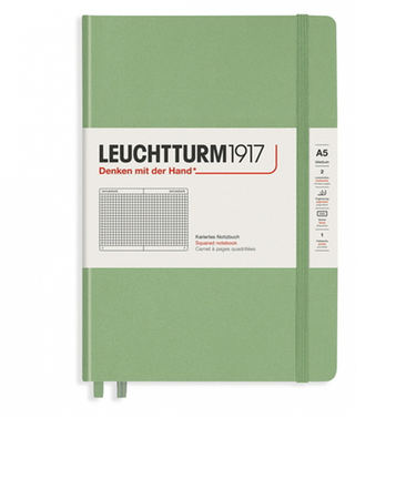 ロイヒトトゥルム1917（LEUCHTTURM1917）　ハードカバー　ミディアム　A5　方眼　361583　セージ