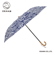 河馬印本舗　晴雨兼用2段折畳傘　あじさい（留紺／とめこん）