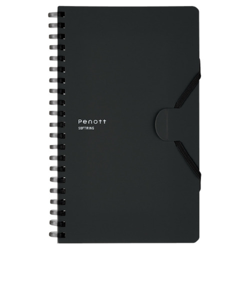 コクヨ（KOKUYO）　ソフトリングノート　ぺノット　5mm方眼　スリムB6　ス-SP147S5-D　ブラック