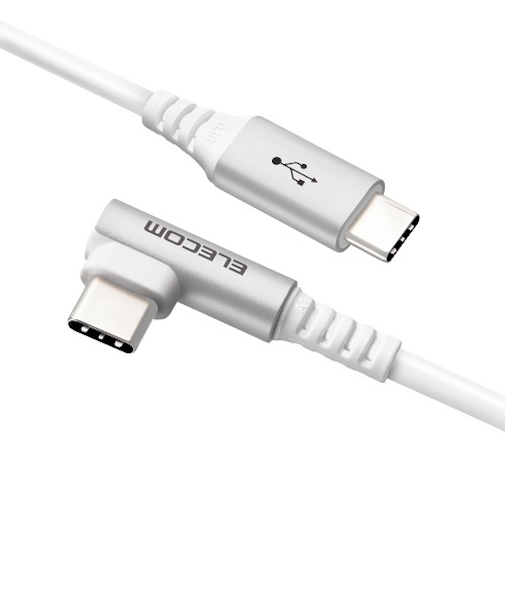 エレコム（ELECOM）　L型　USB　Type-C　to　USB　Type-C　0.3m　MPA-CCL03NWH　ホワイト