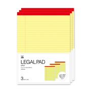 伊東屋　リーガルパッド　Lサイズ　LPL3　横罫　イエロー　3冊入