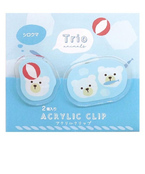 ラボクリップ（LABCLIP）　トリオ水族館　アクリルクリップ　シロクマ