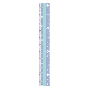 クツワ　モジサシ定規　18cm　KB034　ブルー