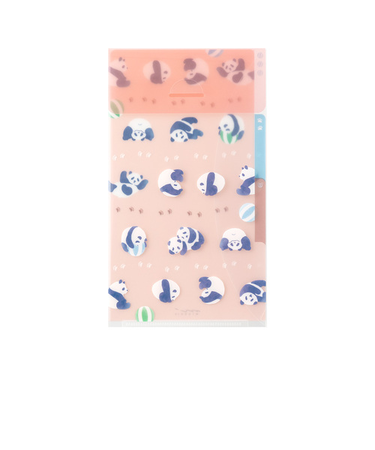 ミドリ（MIDORI）　3ポケットクリアホルダー　A5　スリムフラップ付　35564　パンダ