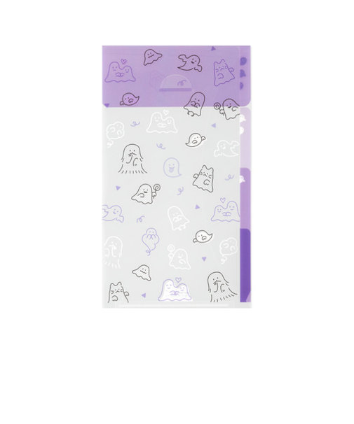 ミドリ（MIDORI）　3ポケットホルダー　A5スリム　フラップ付き　35563　おばけ