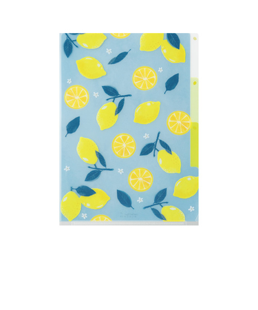 ミドリ（MIDORI）　3ポケットホルダー　A5　フラップ付き　35567　レモン