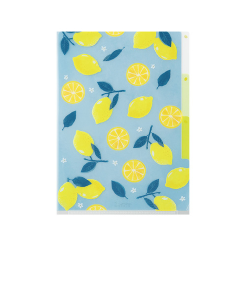 ミドリ（MIDORI）　3ポケットホルダー　A5　フラップ付き　35567　レモン