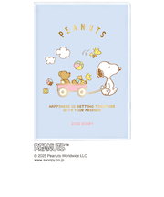 【2025年10月始まり】　アートプリントジャパン（A.P.J.）　ピーナッツ　A6変型　マンスリーブロック　M102　オモチャ　月曜始まり