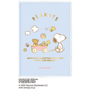 【2025年10月始まり】　アートプリントジャパン（A.P.J.）　ピーナッツ　A6変型　マンスリーブロック　M102　オモチャ　月曜始まり