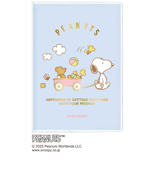 【2025年10月始まり】　アートプリントジャパン（A.P.J.）　ピーナッツ　A6変型　マンスリーブロック　M102　オモチャ　月曜始まり